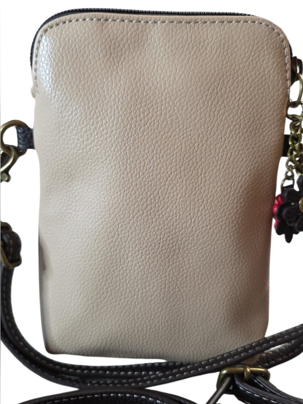 Chala Beige Crossbody Phone Bag with Multicolor Butterfly Appliqué NWT - Picture 5 of 6
